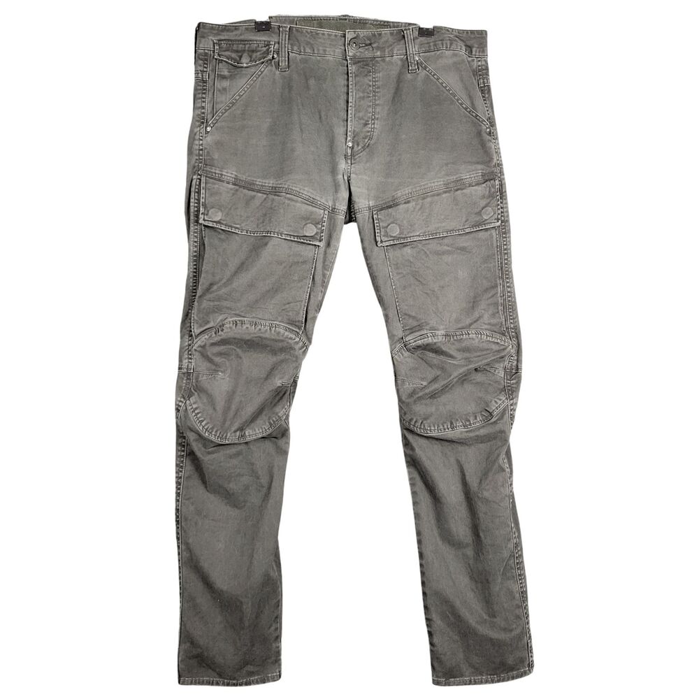 G-STAR Air Defense 5620 3D Slim Gray Cargo Jeans SIZE 32x30 ACTUAL 34x29